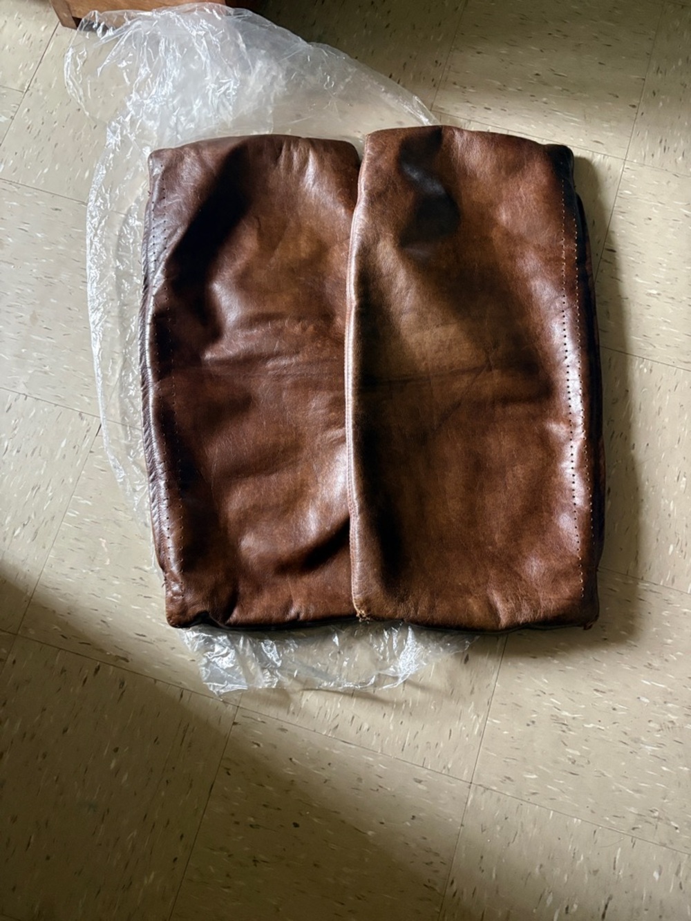 Restoration hardware Leather pillow cover  - Rich Chestnut